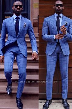 Discover the very best Fashion Blue Plaid Pointed Lapel Two Piece Formal Business Mens Suit for work,prom and wedding occasions at Allabousuit. Made Blue Peaked Lapel Mens Suits with high Quality. Graduation Suit, Italian Tailoring, Suits Business, Men's Costumes, Windowpane Suit, Mens Suit Style, Men In Suits, Funky Patterns, Working Men