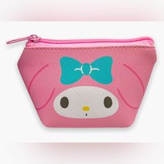 This Is An Adorable Little Pouch. It Has The Sanrio Friend My Melody On Front. The Measurements Are: 7.5 X 8 Cm, 2.95 X 3.15 In [Material] Vinyl Chloride Resin, Fastener - Polyester My Melody Face, Mini Pouch Bag, Sanrio Backpack, Mini Coin Pouch, Sanrio Pink, Mini Pouch, Hello Kitty My Melody, Mini Pouches, Small Pouches