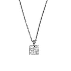 Silver Square Pendant Necklace Details: Necklace length including lobster clasp, excludes 2" extender and pendant: 16"-28" long Silver pendant including stainless steel bail: 1 1/4"H x 3/4"W Stainless steel chain: approximately 1/8" links Specify when ordering if you want the necklace shorter This Silver Square Pendant Necklace is great for every day wear, it will work with any outfit. The chain, lobster clasp and bail are stainless steel so it won't tarnish like sterling silver or loose its col Cheap Silver Rectangular Pendant Jewelry, Square Pendant Necklace, Create Your Own Story, Square Necklace, Square Pendant, Exclusive Jewelry, Square Earrings, Creative Jewelry, Brass Pendant