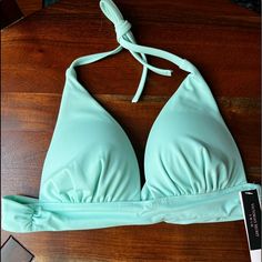 Victorias Secret Teal Green Triangle Halter Bikini Bra Swim Top Removable Padding String Neck And Back Tie Size Xs/S Nwt Fitted Halter Top With Padded Cups For Beach Season, Fitted Halter Top With Padded Cups For Vacation, Fitted Triangle Halter Top For Pool, Summer Halter Top With Padded Cups For Pool, Fitted Halter Top For Pool, Padded Cups Halter Top For Pool And Beach Season, Padded Cups Halter Top For Beach Season, Beachy Fitted Halter Top With Built-in Bra, Padded Halter Top For Pool And Beach Season