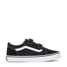 Built for the grandest adventures while keeping your kid comfortable and protected, the Vans Old Skool V skate shoes are made for the long haul. A hook-and-loop strap system and a padded collar ensure a secure fit while your kid takes on the world. Two hook and loop straps for a secure fit. Sturdy canvas and suede uppers. Re-enforced toecaps to withstand wear and tear. Midsole cushioning for all-day comfort. Padded collars for support and flexibility. Signature Vans waffle outsole for traction a Wide Width Shoes, Long Haul, Backpack Sport, Infamous, Vans Old Skool, Kids Sneakers, Old Skool, Vans Old Skool Sneaker, Hook And Loop