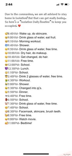 Everyday Routine Schedule, Home School Schedule Daily Routines, Schedule Daily Routines, Beauty Routine Weekly, Beauty Routine Schedule, Daily Routine Activities