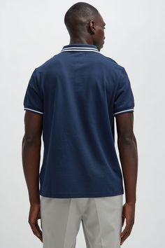 Model Height: 6'2 - Wearing Large Big & Tall: Height 6'3- Wearing XXXL Available In Black, White, Grey, Pink, Red, Navy, Neon Pink, Neon Yellow, Green, Yellow, Light Blue, and Coral Fold Down Collar 3 Button Closure Short Sleeve 100% Cotton Imported | Mens Wilson Short Sleeve Polo in Navy Blue size Medium by Fashion Nova Tall Height, Pink Neon, Navy Fashion, Yellow Light, Beauty Clothes, Short Sleeve Polo, Neon Yellow, Model Height, Neon Pink