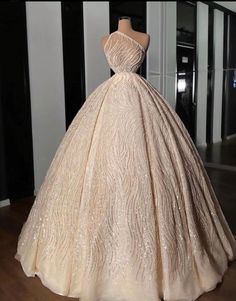 a dress that is on display in a room