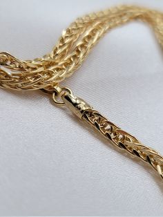 14K(585) Genuine Solid Gold Franco Chain. Really Smooth and Shiny. Gram Weight: 8.40gr * More Details:  Chain Length: 21.5 inches  Chain Thickness: 3 mm Chain Weight: 8.40g Closure: Lobster Claw ( Strong and Durable ) ALL MY JWELERIES ARE MADE OF HIGH QUALITY SOLID GOLD MATERIAL ONLY AND I DO NOT CARRY ANY ''GOLD PLATED'' ITEMS.  * 14K gold will be marked with a number such as 585, or 14K stamp denoting that the jewelry contains 58.5% gold (or 585 parts per thousand). * We are pleased to offer complimentary delivery within the Canada and US. * Your order will be ready for shipment in 1-3 business days. * All our creations are carefully wrapped in an elegant case. * We take absolute care of precious jewels are packed well so that there is no damage to the product. * Our team of jewellery de Gold Cross Necklace, Precious Jewels, Gold Cross, Yellow Diamond, Solid Yellow, Gold Material, Chain Lengths, Lobster Claw, Cross Pendant