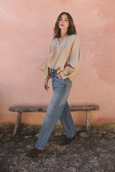 Style // The perfect faded brown linen blouse that gets better with age Your new go-to top, the Meadow Blouse, a whimsical silhouette featuring a flowy casual style, with flutter sleeves and a slightly oversized fit to add the perfect shape to any look. A slight V front, tassels and cuffed sleeves make the Meadow Blouse unique and fun, for a laid back and effortless approach to dressing, can be paired with a pair of jeans of linen pants Fabric Note // Made in Italy from 100% Linen Sizing Advice Chic Linen Peasant Top For Spring, Spring Oversized Neutral Blouse, Oversized Neutral Blouse For Spring, Effortless Fall Blouse For Casual Gatherings, Effortless Blouse For Casual Fall Gatherings, Oversized Neutral Blouse For Fall, Fall Linen Blouse For Casual Gatherings, Casual Linen Blouse For Fall Gatherings, Linen Blouse For Casual Gatherings In Fall