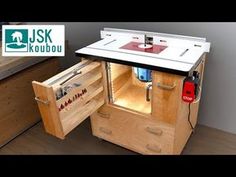 a workbench with drawers and tools in it