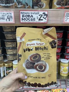 a bag of brown sugar donuts in a store