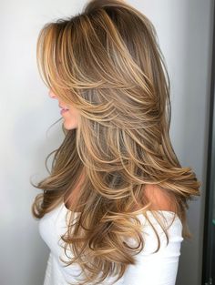 80 Stunning Layered Haircuts For Long Hair: From Short To Long Layers (With Bangs!) 38 Long Multi Layered Haircut, Short To Long Layers, Dramatic Layers, Layers With Bangs, Layers Curtain Bangs, Fake Person, Wavy Layered Haircuts, Long Textured Hair, Long Layered Hairstyles