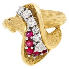 Tulip design ruby & diamond ring in 18k yellow gold  | eBay Red Diamond Ring With Single Cut Diamonds, Yellow Gold Diamond Ring With Rose Cut Ruby, Yellow Gold Ruby Ring With Diamond Accents, Yellow Gold Ruby Rings With Single Cut Diamonds, Yellow Gold Ruby Rings With Multi-stone, Fine Jewelry Ruby Ring With Multi-stone Diamonds, Fine Jewelry Yellow Gold Ruby Ring With Brilliant Cut, Ruby Diamond Ring, Ruby Diamond Rings