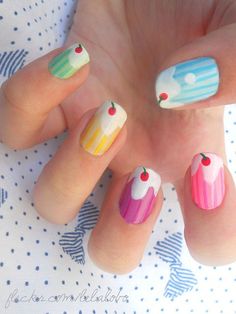 Cupcake Nail Art, Epic Nails, Ice Cream Nails, Designer Nails, Colorful Nail Art, Colorful Nail, Awesome Nails, Nice Nails