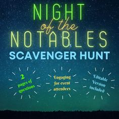 night of the notables scavenger hunt