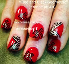 nails Robin Moses, Crazy Nail Designs, Negative Space Nails, Space Nails, Red Nail Art, Abstract Nail Art, Black Nail Art