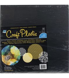 craft - plastic paper, 8 x 12 in, black with gold foil