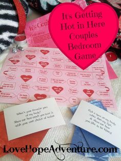 valentine's day card game with the words it's getting hot in here couples bedroom game