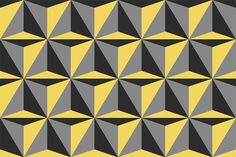 an abstract pattern with black and yellow triangles on a light gray background stock photo - 1387982