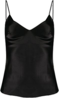 Black Silk Camisole For Night Out, Designer Silk Sleeveless Tops, Designer Black Tops For Night Out, Designer Sleeveless Silk Top, Black Silk Camisole Top, Designer Black Sleeveless Top, Silk Cami Top, Black Cami Top, Ethical Brands