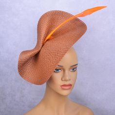 Hello!Welcome to our shop of  365daysCreations product information: Season:All Season Gender:Female Occasion:Party,Wedding,Melbourne cup,Kentucky Derby Material:PP straw,feathers With 1.2cm satin headband at the back Color:rusty orange Brown Evening Hat For Summer, Brown Summer Evening Hat, Orange Mini Hat For Kentucky Derby Races, Orange Headpiece For Kentucky Derby Races, Fitted Brown Costume Hats For Kentucky Derby, Orange Headpieces For Kentucky Derby Races, Elegant Orange Costume Hats And Headpieces For Party, Elegant Orange Party Costume Hats And Headpieces, Brown Formal Hat For Summer