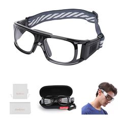 PRICES MAY VARY. 👓【Package Included】Package: 1 SooGree Sports Goggle Glasses, 1 Advanced Custom Glasses Case, 1 Glasses Bag, 1 Professional Glasses Cloth. 👓【Safe and Comfortable】SooGree adult sports glasses are designed with a silicone wear pad, comfortable without strangling the face and leaving no marks; The frame is designed with a column frame, which makes the frame stronger Further enhance, protect eyes from injury. 👓【Windproof】The sports goggles have a windproof design on the side of th Specs Frames Mens, Blue Polycarbonate Sunglasses For Sports, Sports Clear Sunglasses With Anti-reflective Coating, Sport Glasses, Functional Sports Sunglasses With Anti-reflective Coating, Eye Damage, Specs Frame, Blue Anti-reflective Sunglasses For Sports, Splash Effect