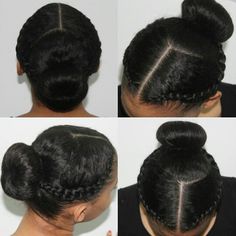 Protective Styles For Natural Hair No Added Hair, Natural Hair Bun Styles, Tutorial Ideas, Hair Buns