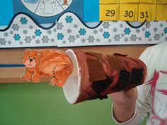 Hibernating bear craft  - Going on a bear hunt? htis would be cute to do for the daisy's "animal journey".. Hibernating Bear Craft, Hibernation Crafts, Hibernating Bear, Hibernation Activities, Going On A Bear Hunt, Bear Craft, Preschool Projects