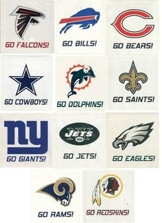 many different nfl logos are shown together