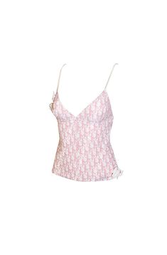 Christian Dior Pink Girly Cami Top Monogram Trotter Logo Print | Tokyo Roses Vintage Luxury Sleeveless Summer Tops, Luxury Pink Tops For Spring, Pink Fitted Luxury Tops, Luxury Fitted Pink Tops, Dior Tank Top, Dior Clothes, Dior Monogram, Dior Shirt, Dior Pink