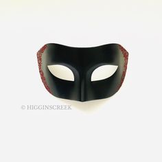 "Elegant Mens Masquerade mask, Custom Mens venetian mask, Black tie Masquerade Ball, Halloween Mens Mask, Black with Gold Mask MORE COLORS Simple and elegant Black Masquerade Masks for Men. The masks can be colored in a variety of shimmers. Picture shown has black with shimmer (Light Gold, red Shown, Other colors available). S H I P P I N G - Last minute masquerade mask shopping? Processed same day or within 24 hours. 1-2 day guaranteed delivery services offered, add items to cart and click on s Venetian Masquerade Mask For Halloween Evening, Black Venetian Masquerade Mask, Red Eye Mask For Masquerade, Red Masks And Prosthetics For Mardi Gras Masquerade, Venetian Masquerade Mask For Halloween Formal, Red Eye Mask For Carnival, Red Venetian Eye Mask, Red Eye Mask For Party, Red Eye Masks For Party