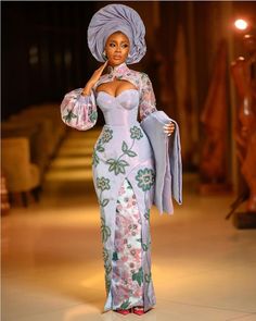 10 Stunning Aso-Oke Styles For Stylish Women - KAYNULI African Bride Dress, Nigerian Traditional Dresses, Aso Ebi Lace Styles