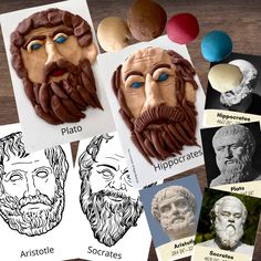 an assortment of ancient greek busts and heads with text overlay that says,