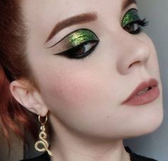 Brow Pen, Rave Makeup, Soft Spoken, Unique Makeup, Dope Makeup, Green Eyeshadow, Edgy Makeup, Bold Makeup