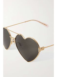 GUCCI EYEWEAR Heart-shaped gold-tone sunglasses Gucci Eyewear, Heart Shaped Sunglasses, Gucci Sunglasses, Eyewear Womens, Gold Tone Metal, Net A Porter, Trend Setter, Women Collection, Luxury Design