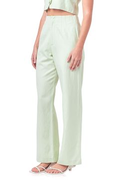 Achieve desk-to-dinner perfection in these sophisticated woven pants crafted with a high waist and on-trend wide legs. 55% ramie, 45% rayon Hand wash, dry flat Imported Modern High-waisted Wide Leg Pants For Spring, Green Linen Wide Leg Pants For Work, Modern Wide Leg Pants With Elastic Waistband, Modern Ankle-length Wide Leg Pants For Spring, Elegant Linen Wide-leg Dress Pants, Elegant Wide Leg Linen Pants With Elastic Waistband, Elegant Linen Wide Leg Pants With Elastic Waistband, Elegant Linen Pants With Elastic Waistband, Linen Wide-leg Workwear Dress Pants