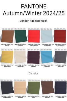 Pantone Autumn/Winter 2024/25 London Fashion Week #trends #color #fashion #pantone #london Pantone Autumn, Pantone Trends, Fall Color Trend, Pantone Fall, Color Combos Outfit, Fashion Week Trends, Fall Winter Trends, Fall Trends Outfits, Autumn Trends