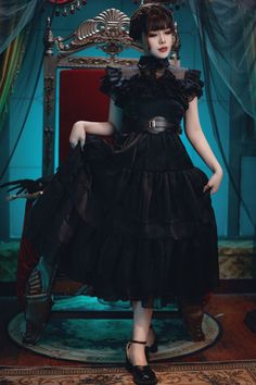 Includes: Dress, girdle, shoes (optional)🌟Material: Satin cloth, faux silk, Shumei silk Wednesday Addams Prom Dress, Wednesday Netflix Series, Addams Family Halloween Costumes, Wednesday Cosplay, Addams Wednesday, Wednesday Addams Cosplay, Braided Pigtails, Black Tulle Dress, Costume Ball