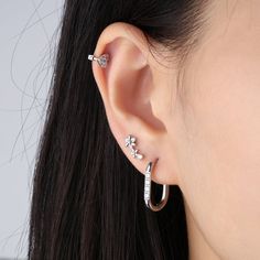 This understated sparking love helix hoops is a dainty and low-key piece you’ll never want to take off. Easy and comfortable to wear it all day long. Detail： -Material: gold plated with internal stainless steel or stainless steel. Cubic Zirconia-Internal diameter: 7mm | 0.28" -Gauge: 20g | 0.8mm-Include: single item-Comfortable to wear, hypoallergenic-Easy to stack with other ear cuffs, hoops to create unique ear party!-Ideal to wear it alone on daily chil vibe * Get inspired: 365 days ear pierc Helix Hoop, Ear Style, Ear Party, Essential Accessories, Flower Stud Earrings, Flower Stud, Fall Essentials, Flower Earrings Studs, Ear Cuffs