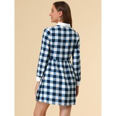 Add this classic plaid piece to your wardrobe. It will never be out of fashion. The cute and chic design of the dress will create a charming look. The style of contrast collar and cuffs give this lovely plaid dress a playfully charming look. This plaid dress can be paired with ankle boots for a spring ensemble. Very friendly to plump girls. Please check your measurements to make sure the item fits before ordering. Collar Shirt Dress, Collared Shirt Dress, Ballet Dress, Plaid Dress Shirt, Sweater Dress Midi, Contrast Collar, Women Midi, Knit Midi, Long Sleeve Midi