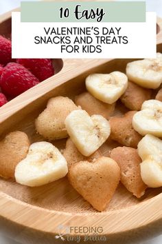 valentine's day snacks and treats for kids with raspberries in the background