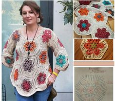 there are pictures of different crochet patterns on this page