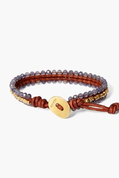 Pulseira Koa Cuff Wrap Iolite – Chan Luu Pearl Necklace Earrings, Product Introduction, Dark Brown Leather, Crystal Pearls, High Quality Jewelry, Gold Plated Sterling Silver, Leather Band, Gold Beads, Sterling Silver Necklaces