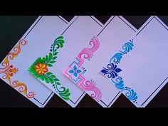 four cards with different designs on them