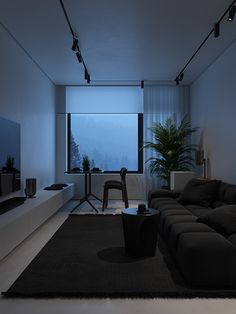 a living room filled with furniture and a flat screen tv