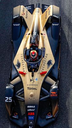 an overhead view of a racing car on the track