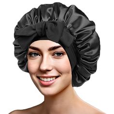 PRICES MAY VARY. [Size]: The silk bonnet size is adjustable. Under normal conditions, the diameter is 13 inches, suitable for people with a head circumference 19-28 inches. [Double layer material]: The satin bonnet is designed with double-layer fabric can wrap the hair well, and after using the hair mask, it will not stain the sheets when sleeping. [Silk material]: The soft silk bonnet material is used to fit the skin, there will be no inappropriate places, and the texture is soft enough to make Silk Bonnets For Natural Hair, Cheap Adjustable Bonnet For Women, Best Silk Hair Bonnets, Cheap One Size Bonnet, African Hair Bonnet, Bonette For Sleeping, Bonnet Designs, Curly Braid, Satin Hair Bonnet