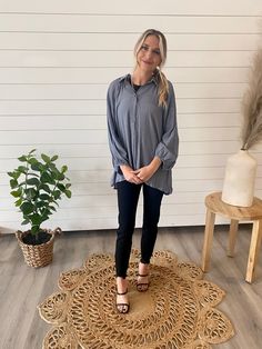 This high quality oversized dolman sleeve top features long sleeves, side slits, and functional buttons. Pair with leggings and your favorite fall booties for an effortlessly chic outfit! Since this is oversized, we would suggest sticking with your normal size. 80% Rayon, 20% Nylon Alexis Rose, Business Casual Blouse, Dolman Sleeve Top, Fall Booties, Effortlessly Chic Outfits, Rose Boutique, Dolman Sleeve Tops, High Neck Top, Chic Outfit