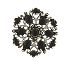 Silver Tone Jet Black Ornate Brooch Pin Petite Jewelry, Chic Fashionista, 1928 Jewelry, Black Stones, Vintage Inspired Jewelry, Ornate Frame, Trendy Earrings, Inspired Jewelry, Gothic Jewelry