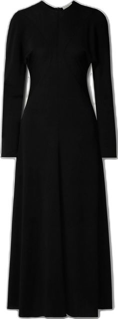 Luxury Fitted A-line Maxi Dress, Formal Long Sleeve Maxi Dress With Flattering Silhouette, Elegant Stretch Elastane Maxi Dress, Chic Fitted A-line Maxi Dress, Elegant Elastane Dress For Dinner, Sleek A-line Maxi Dress For Formal Events, Elegant Long Sleeve Viscose Maxi Dress, Formal Sleek Maxi Dress, Flattering Long Sleeve Formal Midi Dress