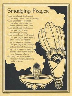 an old advertisement for smudging prayer