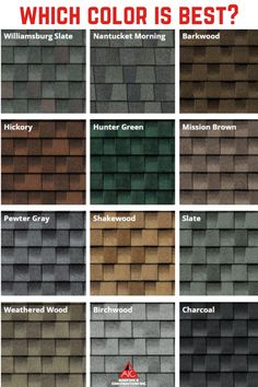 different types of roofing shingles with the words which color is best? on them