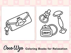 coloring books for relaxation with the words cool up and crayon on them in black and white